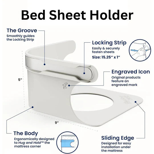 BED SHEET LOCK HOLDER SET - 4 Pack Heavy Duty Bed Sheet Holder Fit All Mattress Size