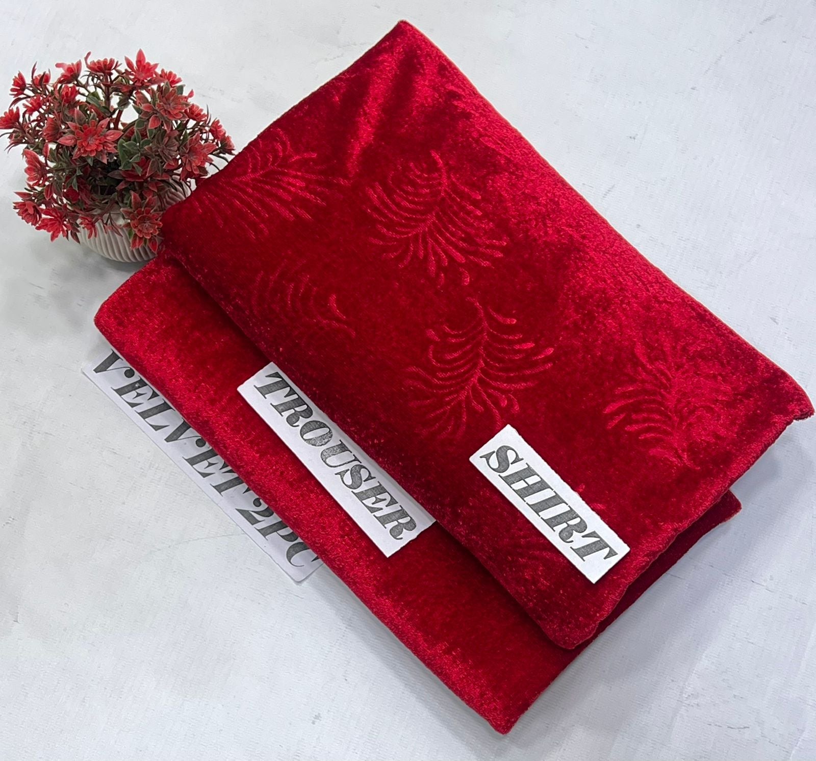 KOREAN VELVET 2PC KT-01 ( Red )