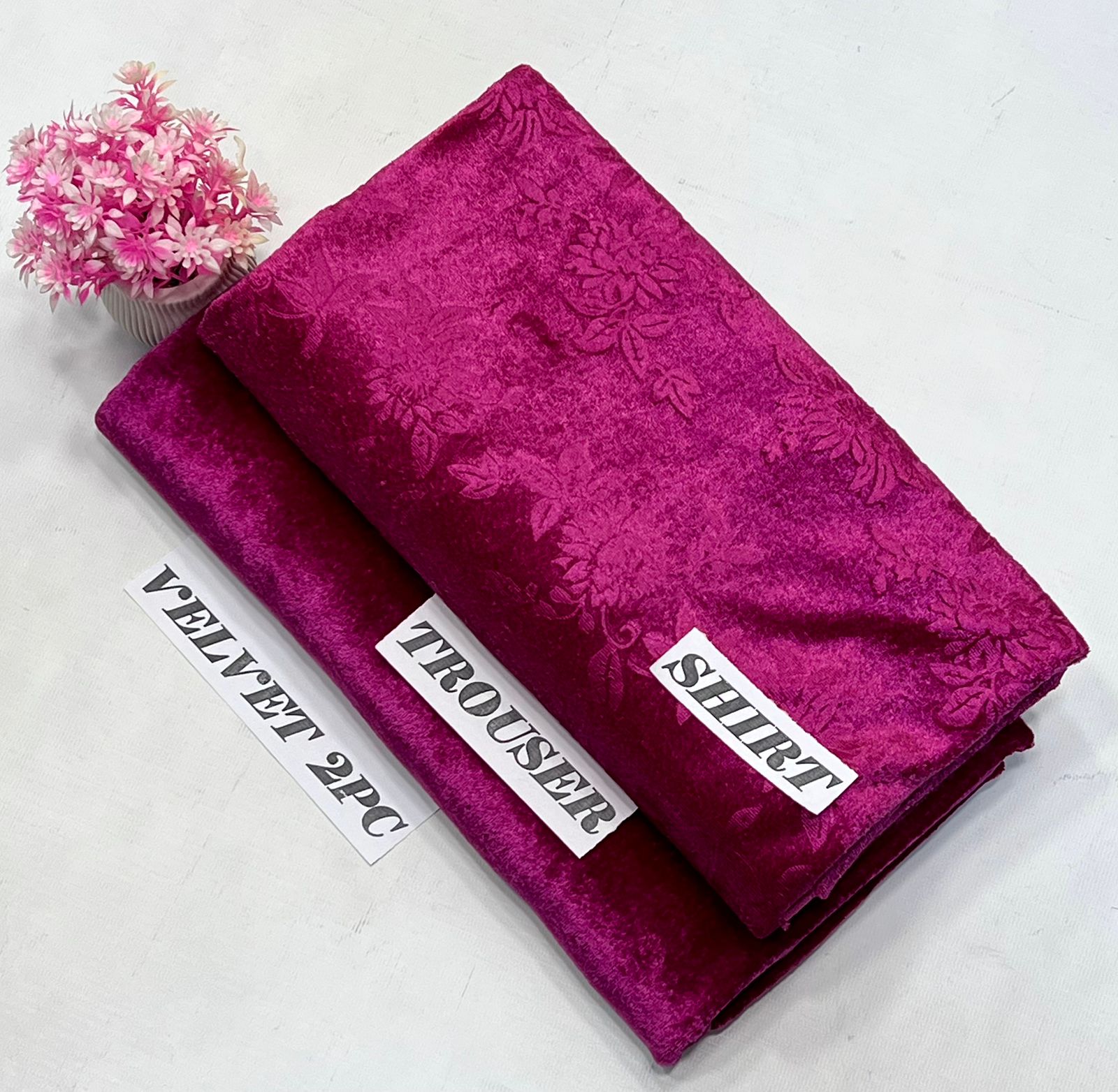 KOREAN VELVET 2PC KT-08 (Pink)