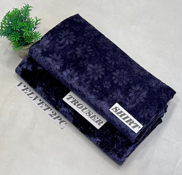 KOREAN VELVET 2PC Kt-10 ( Dark Purple )